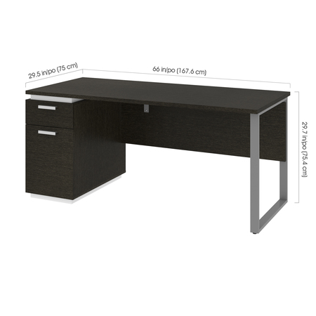 Bestar Aquarius Computer Desk, Deep Grey/White 114400-000032